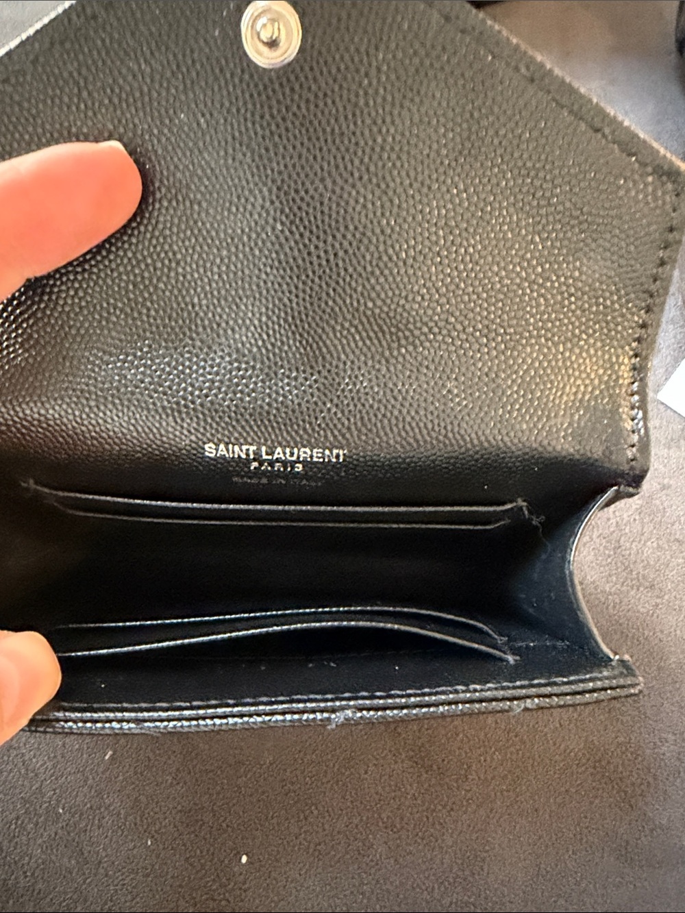 <<<Sold on Another Platform>>>.Saint Laurent Black Monogram Quilted Wallet - Picture 8 of 10